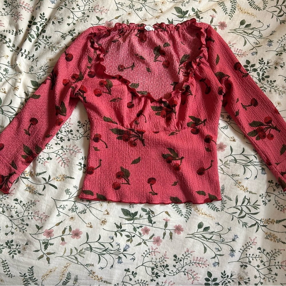 Kimchi Blue Cherry Long Sleeve Top